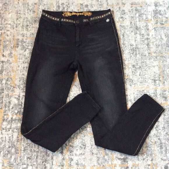 DESIGUAL EXOTIC DISTRESSED JEANS! EUC! SZ EURO 32 - Picture 1 of 12